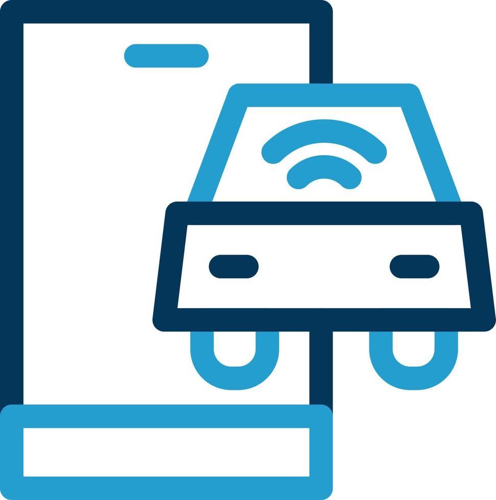 Connected Vehicle Vector Icon Design