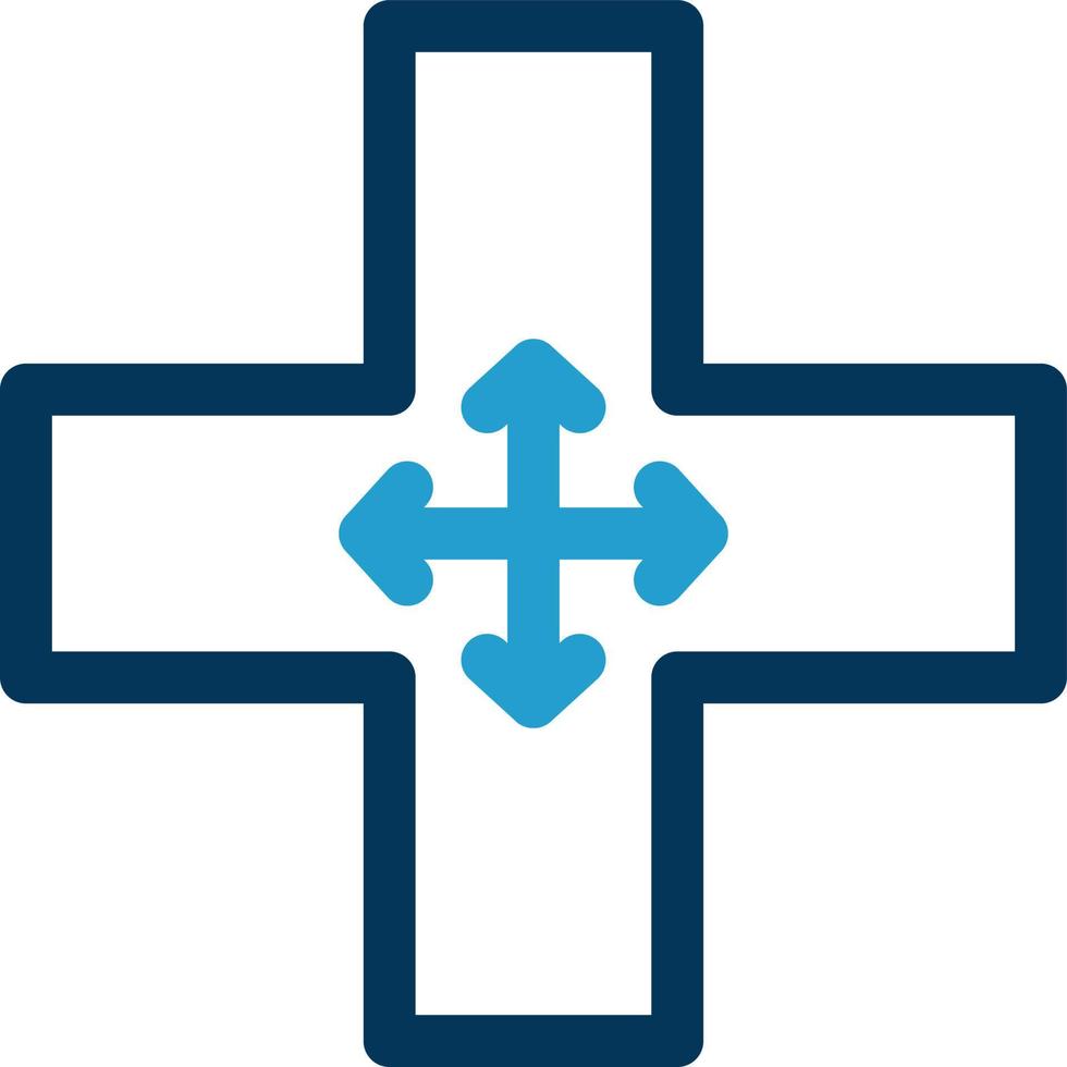 Four Way Intersection Vector Icon Design