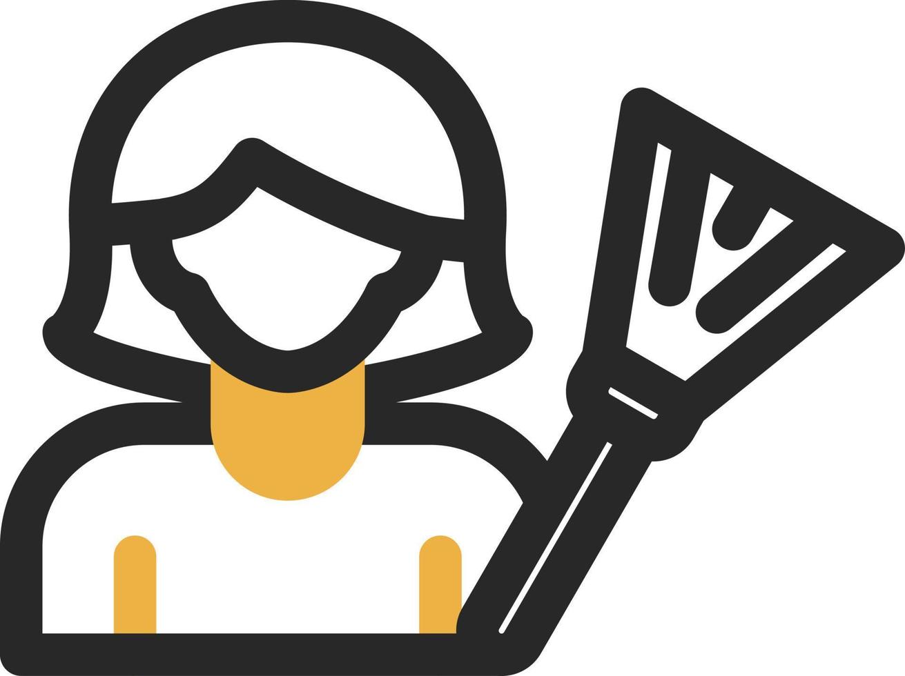 Woman Dusting Vector Icon Design