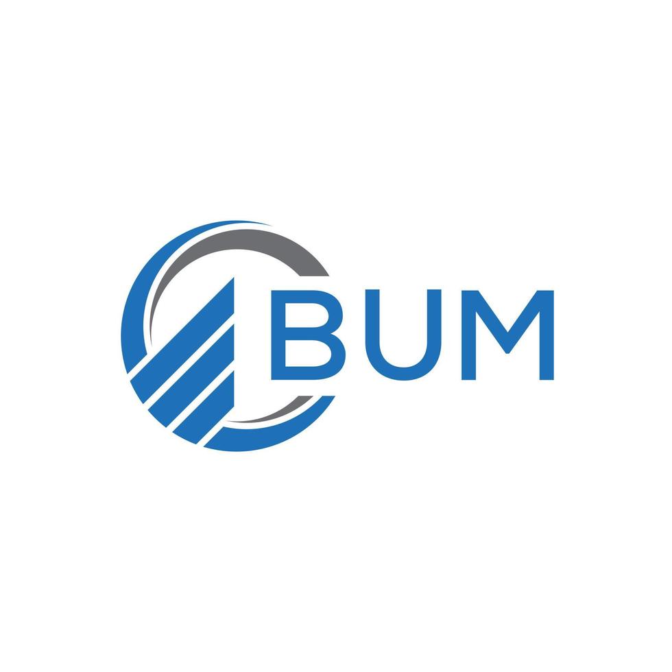 BUM Flat accounting logo design on white background. BUM creative initials Growth graph letter logo concept. BUM business finance logo design. vector