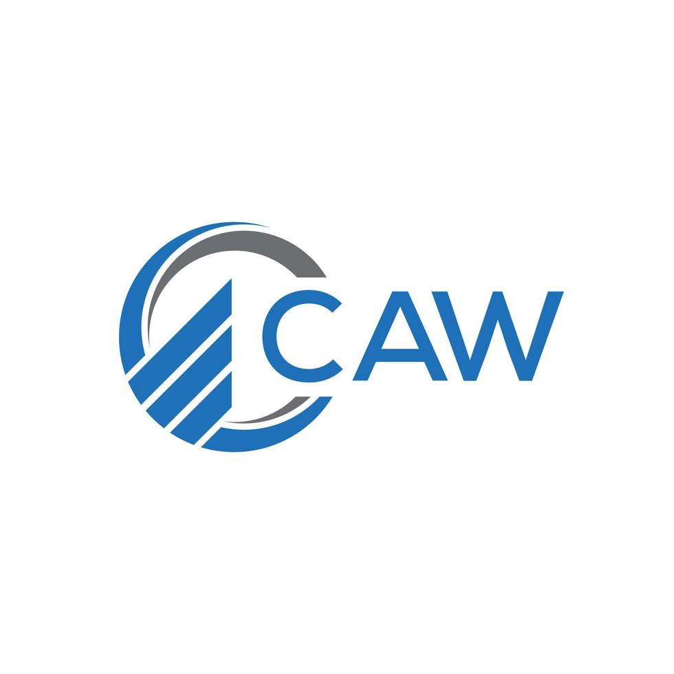 CAW Flat accounting logo design on white background. CAW creative initials Growth graph letter logo concept. CAW business finance logo design. vector