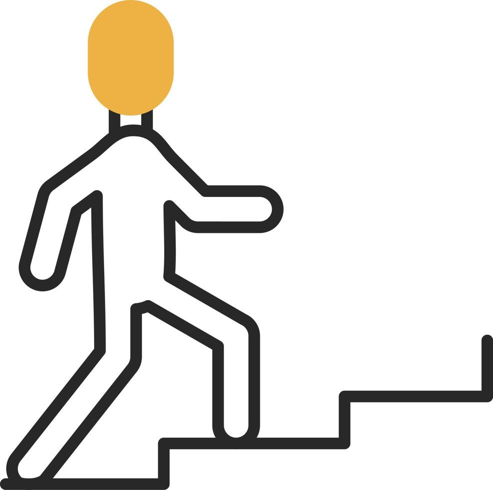 Person Climbing Stairs Vector Icon Design