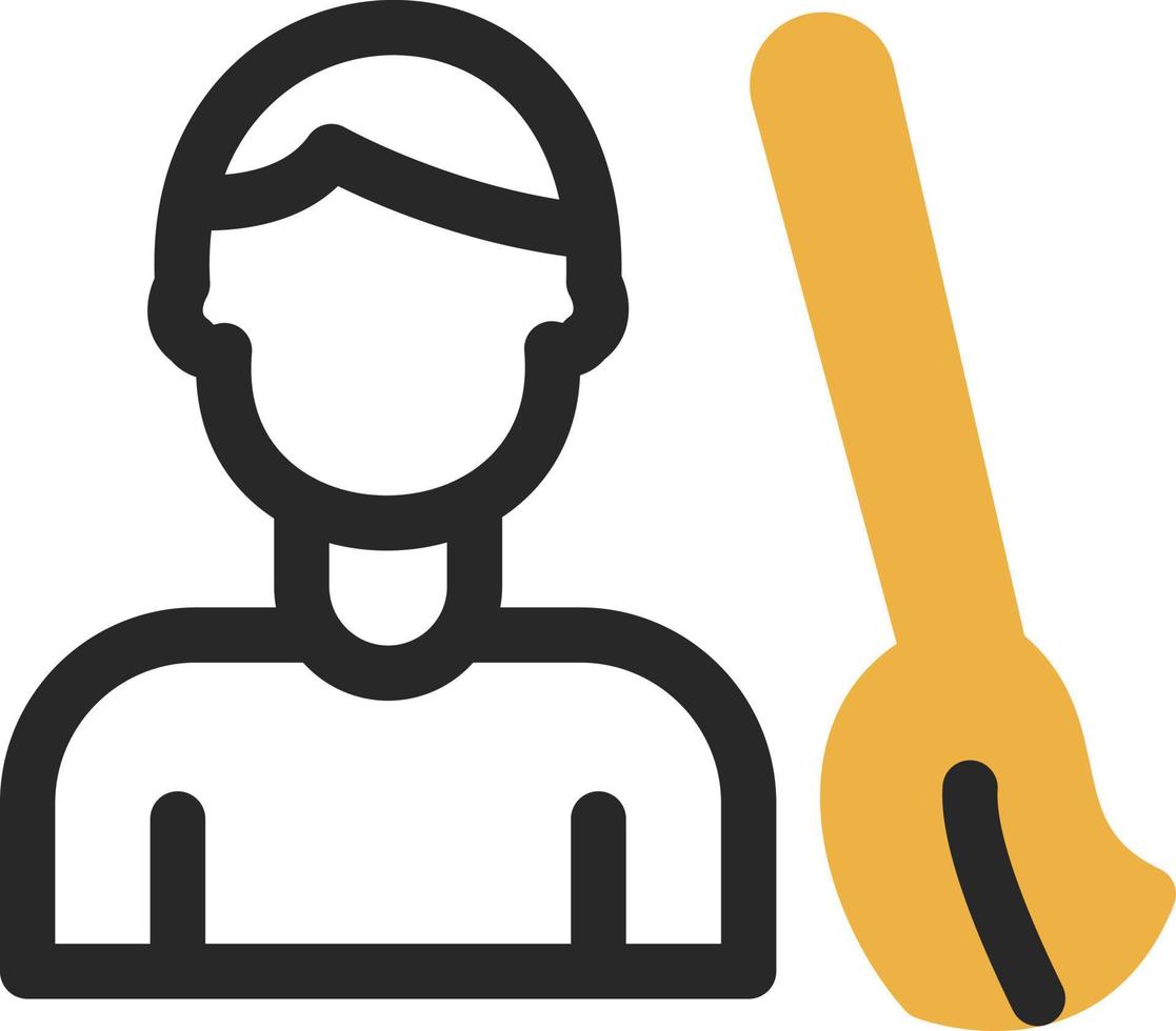 Man Sweeping Floor Vector Icon Design