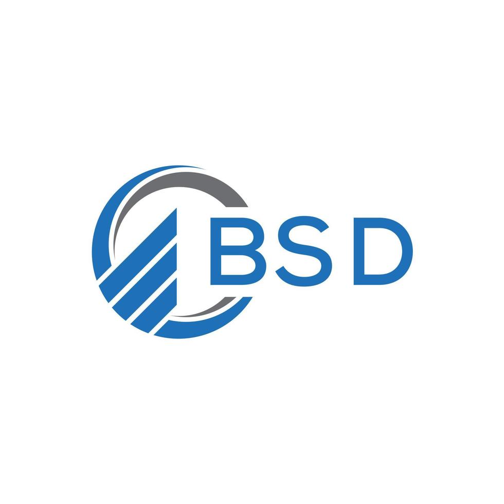 BSD Flat accounting logo design on white background. BSD creative initials Growth graph letter logo concept. BSD business finance logo design. vector