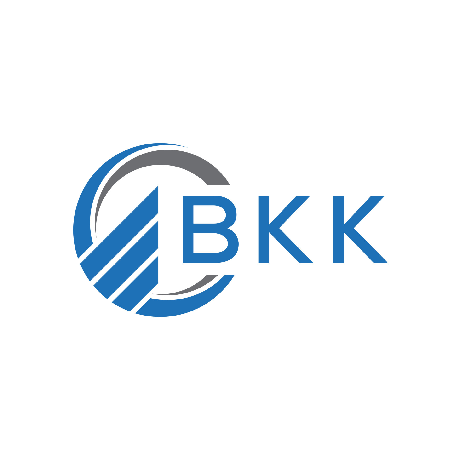 BKK Flat accounting logo design on white background. BKK creative