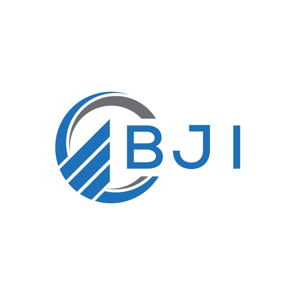 BJI Flat accounting logo design on white background. BJI creative initials Growth graph letter logo concept. BJI business finance logo design. vector