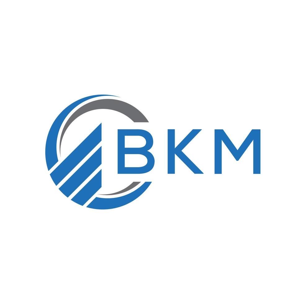 BKM Flat accounting logo design on white background. BKM creative initials Growth graph letter logo concept. BKM business finance logo design. vector