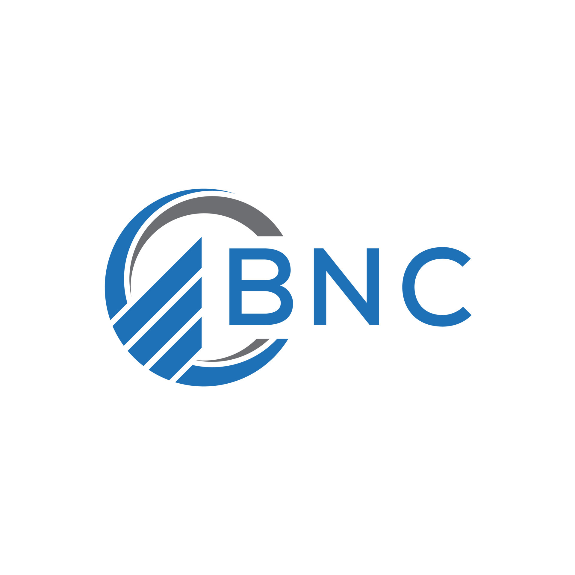 BNC Flat accounting logo design on white background. BNC creative