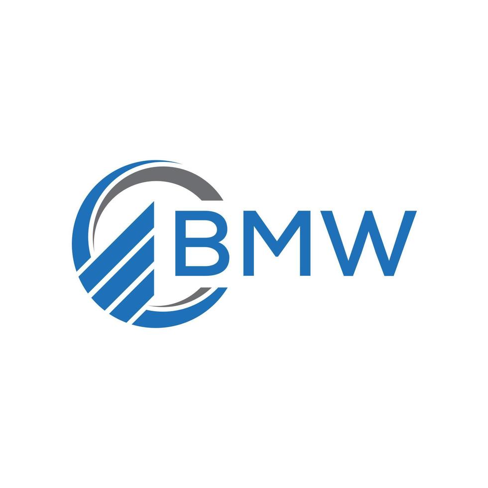 BMW Flat accounting logo design on white background. BMW creative initials Growth graph letter logo concept. BMW business finance logo design. vector