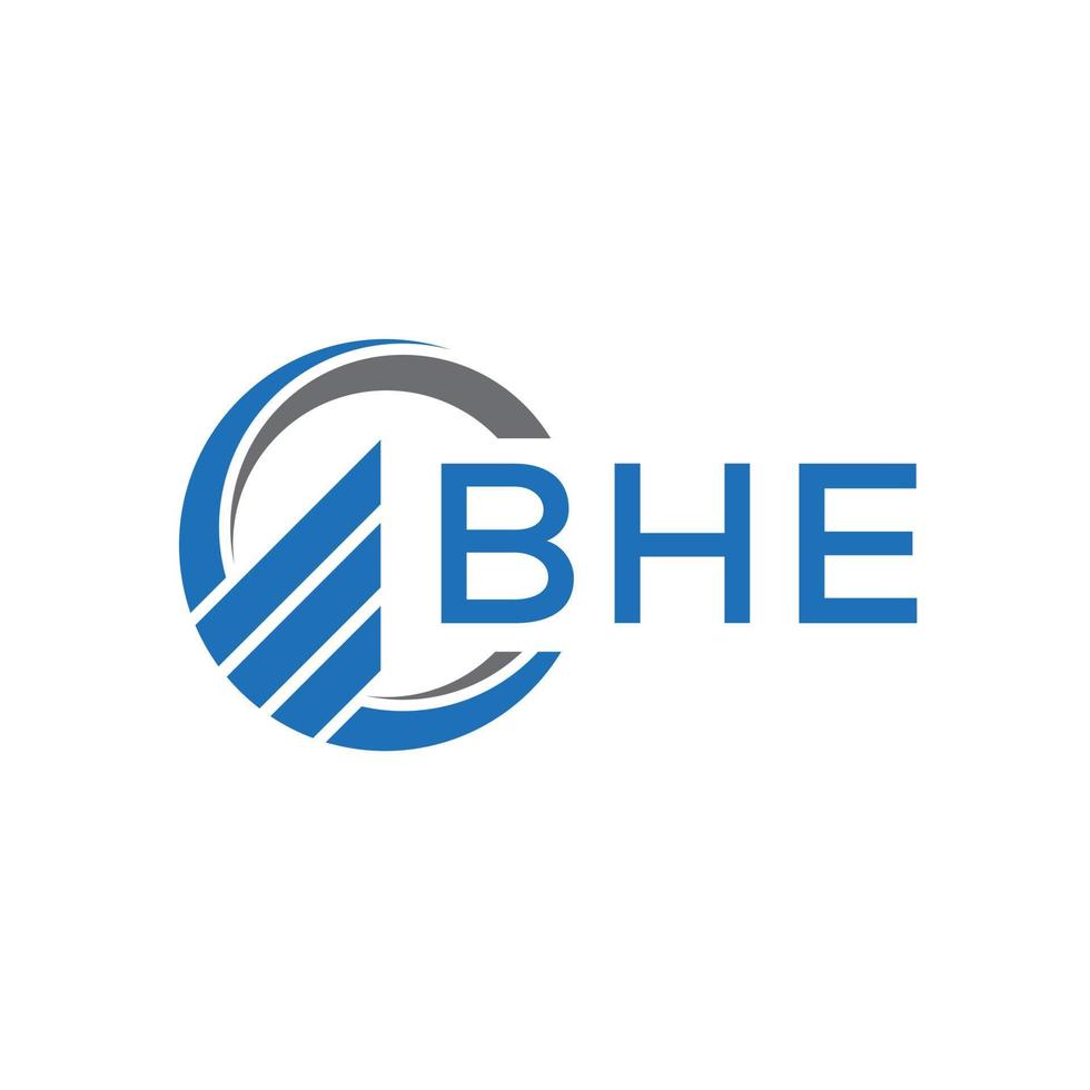 BHE Flat accounting logo design on white background. BHE creative