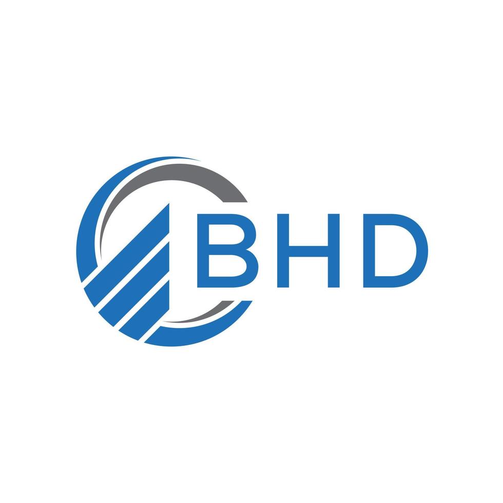 BHD Flat accounting logo design on white background. BHD creative initials Growth graph letter logo concept. BHD business finance logo design. vector