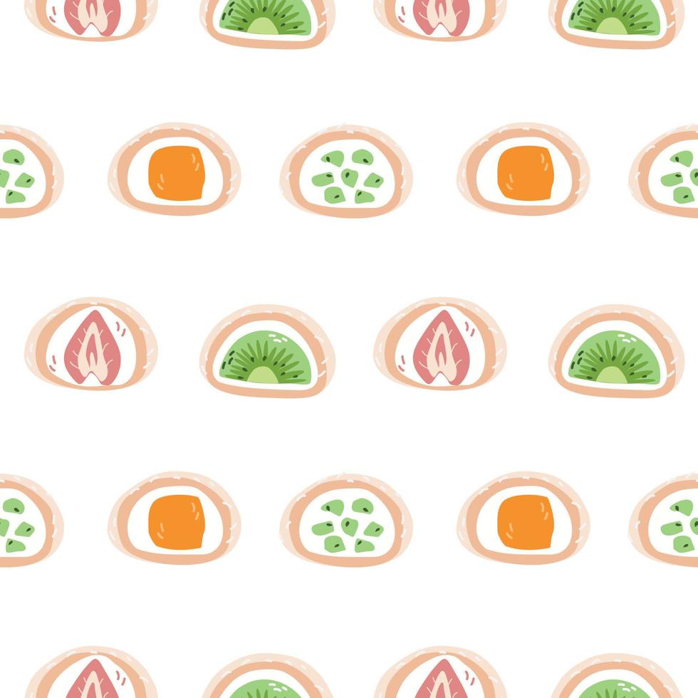 Seamless Pattern of Daifuku mochi Sweets vector