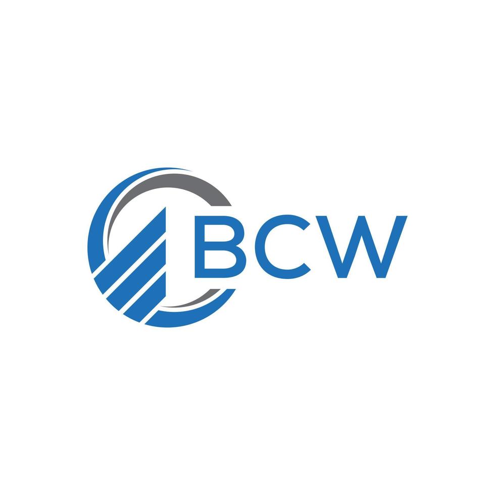 BCW Flat accounting logo design on white background. BCW creative