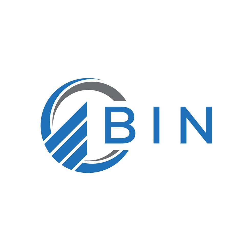 BIN Flat accounting logo design on white background. BIN creative initials Growth graph letter logo concept. BIN business finance logo design. vector