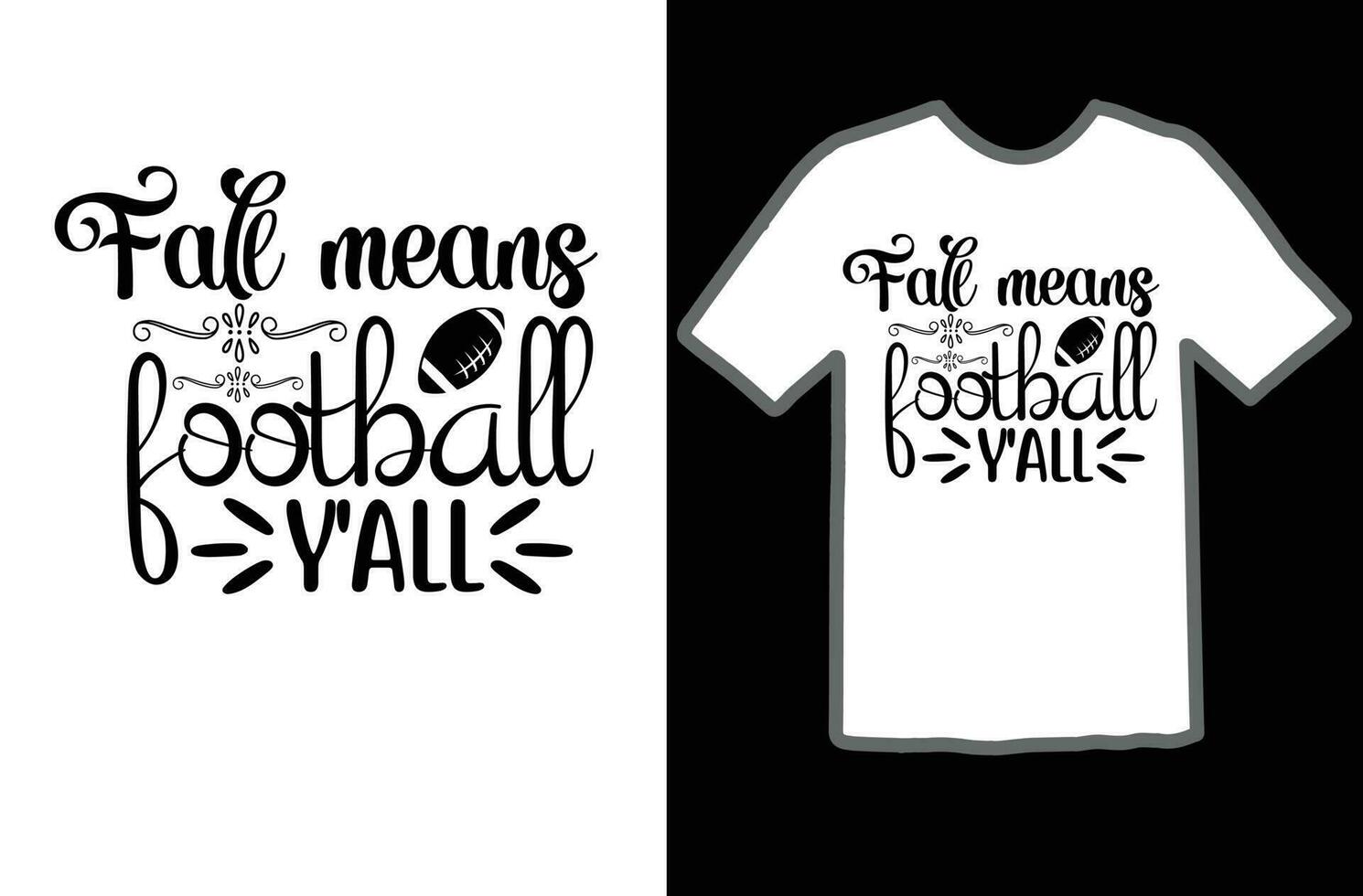 otoño medio fútbol americano ustedes svg t camisa diseño vector