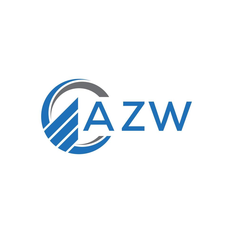 AZW Flat accounting logo design on white background. AZW creative initials Growth graph letter logo concept. AZW business finance logo design. vector
