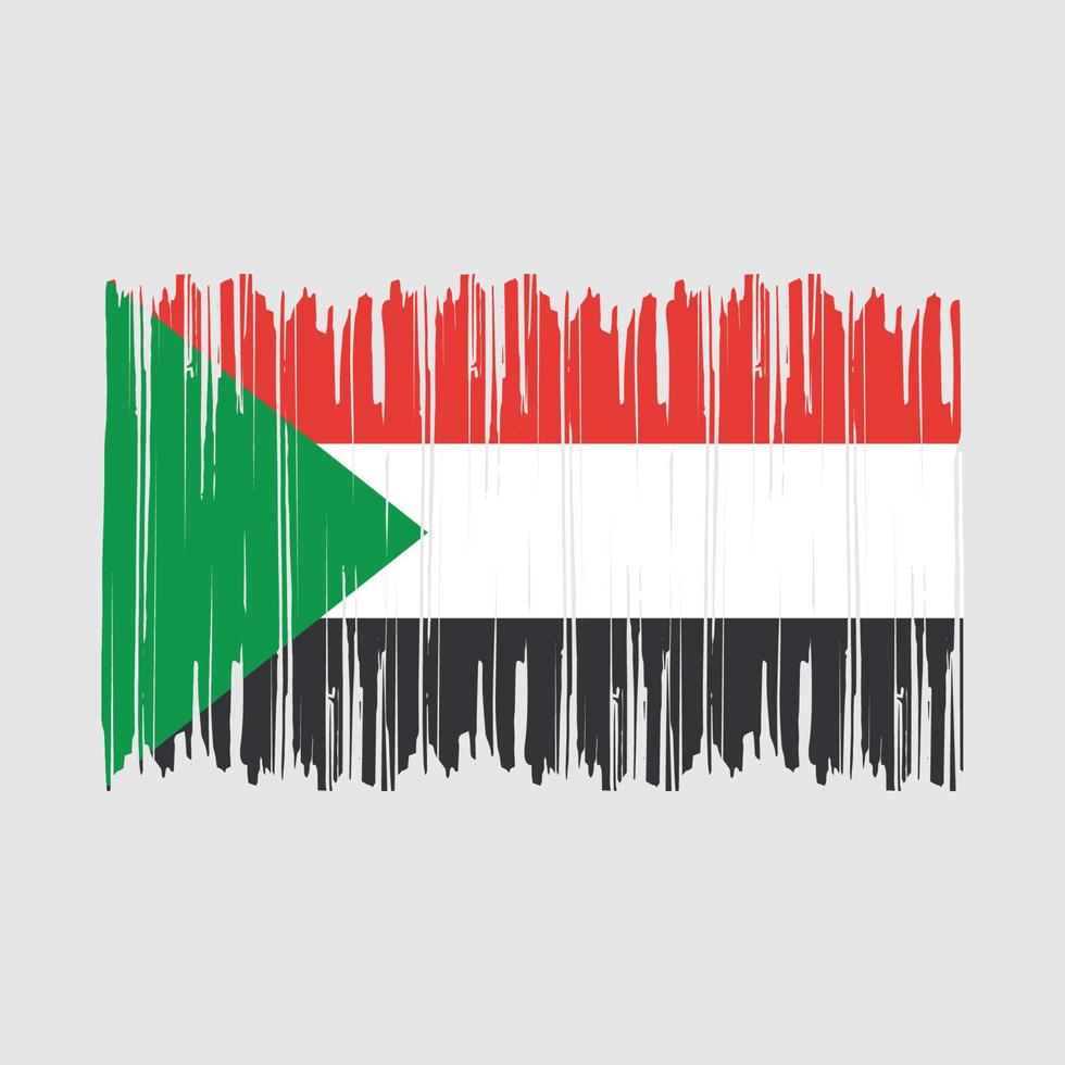 Sudan Flag Brush vector