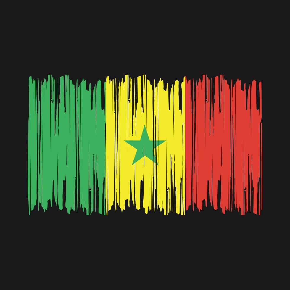 Senegal Flag Brush vector