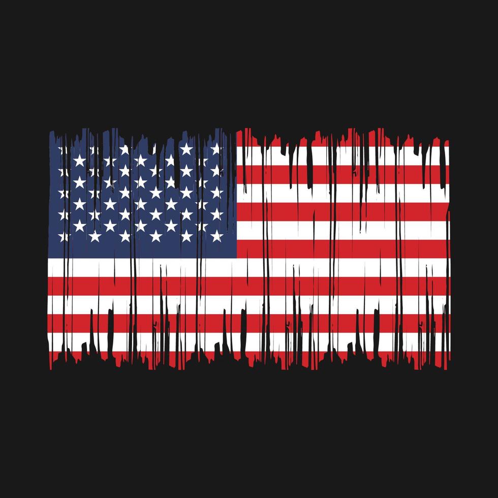 cepillo de bandera americana vector