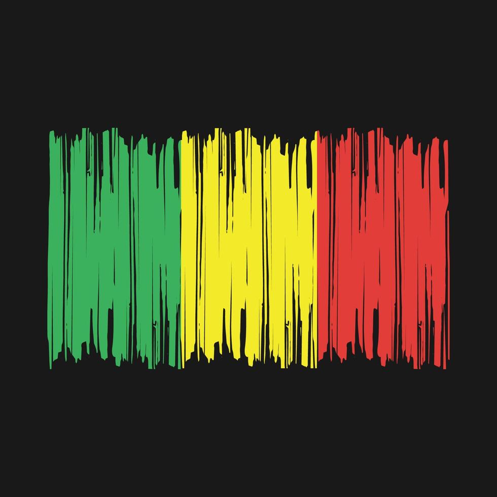 Mali Flag Brush vector
