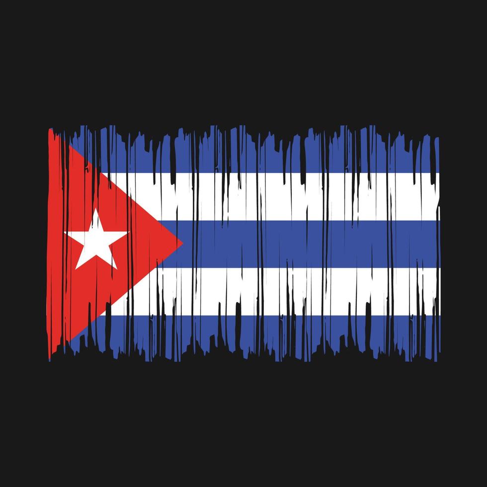 cepillo de bandera de cuba vector