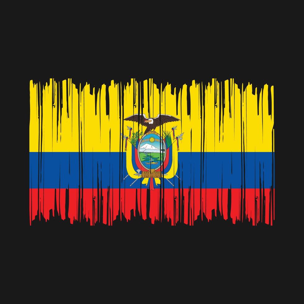 cepillo de bandera de ecuador vector