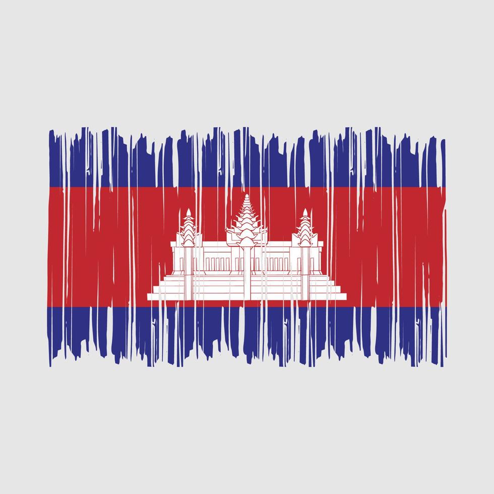 cepillo de bandera de camboya vector