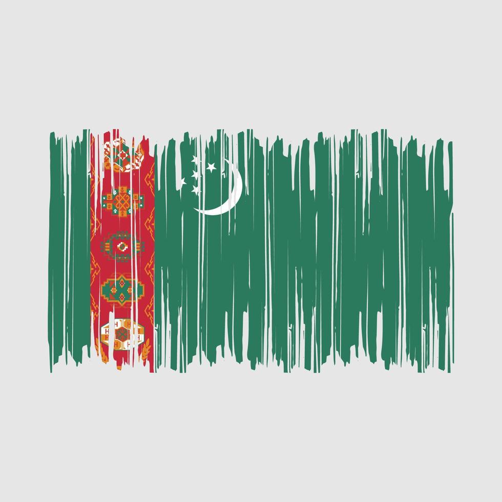 cepillo de bandera de turkmenistán vector