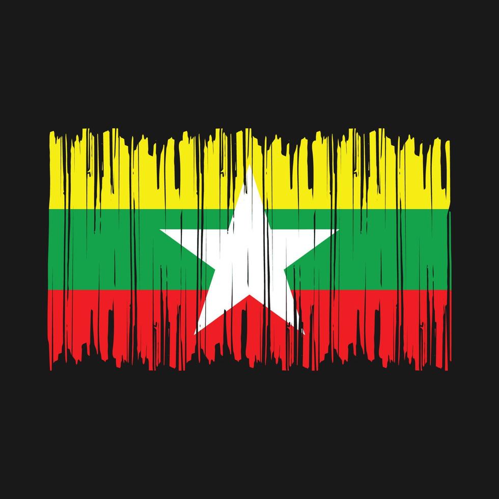 Myanmar Flag Brush vector