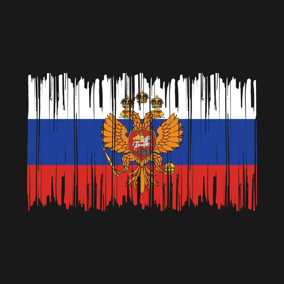 cepillo de bandera de rusia vector