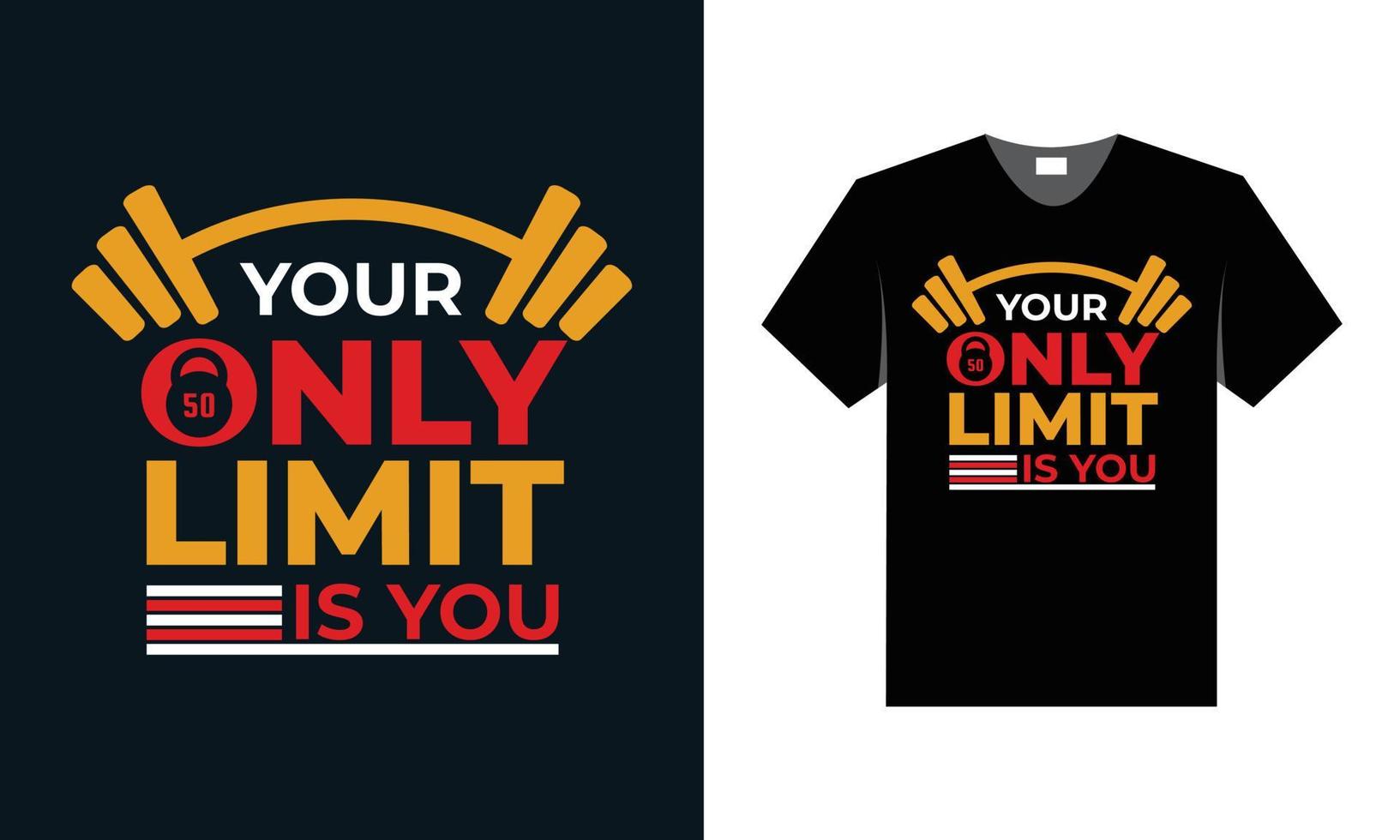 best typography t shirt design for gym and fitness inspiration. vector