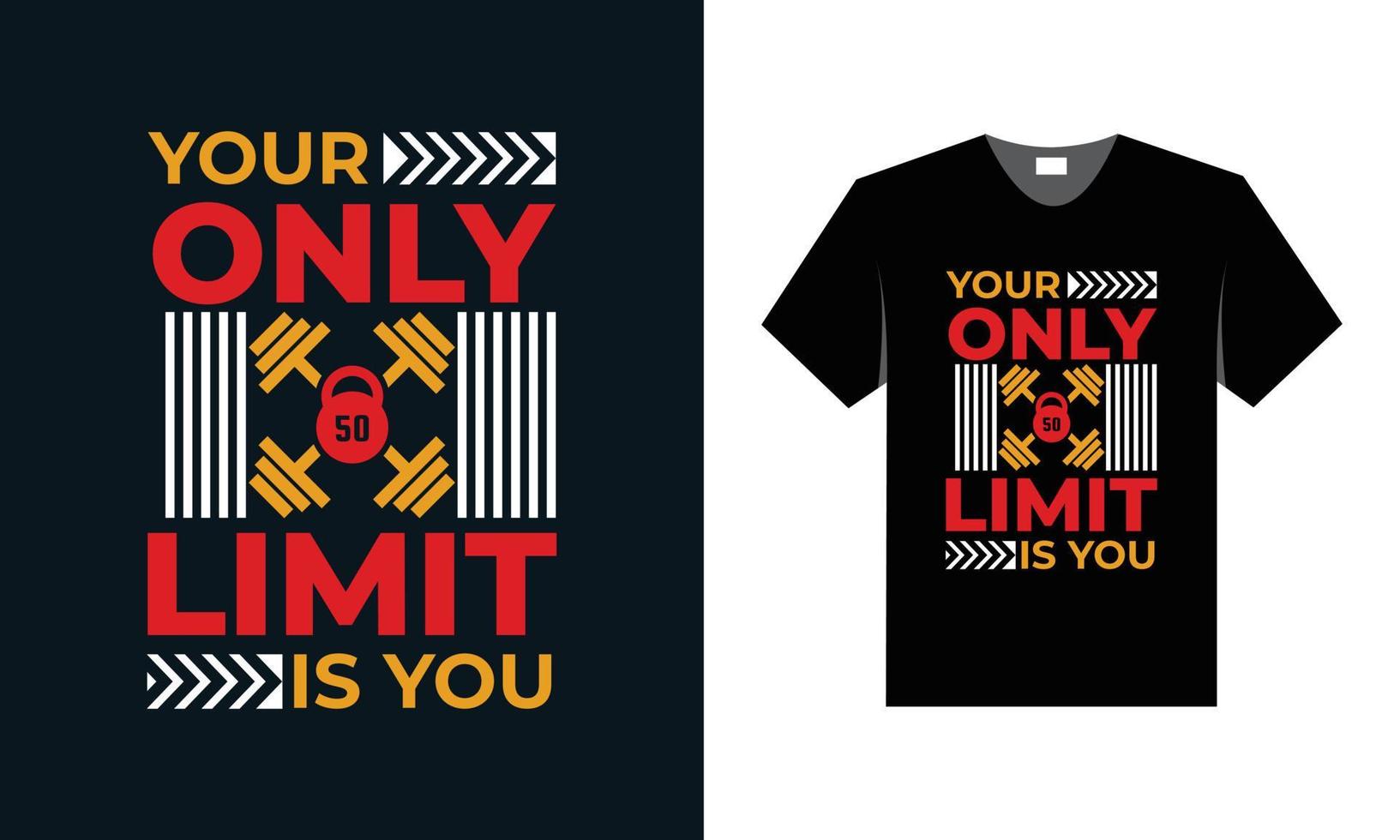 best typography t shirt design for gym and fitness inspiration. vector