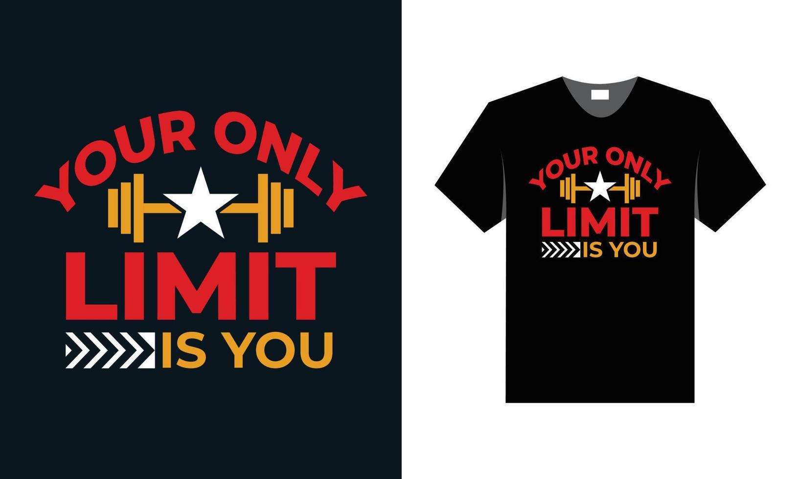 best typography t shirt design for gym and fitness inspiration. vector