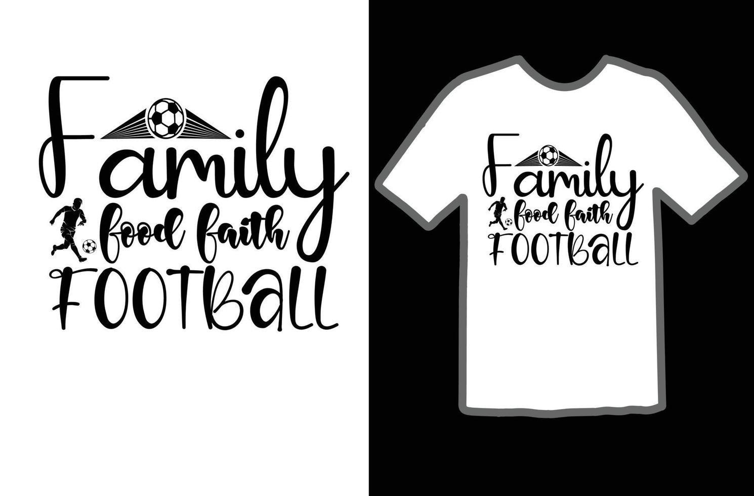 familia comida fe fútbol americano svg t camisa diseño vector