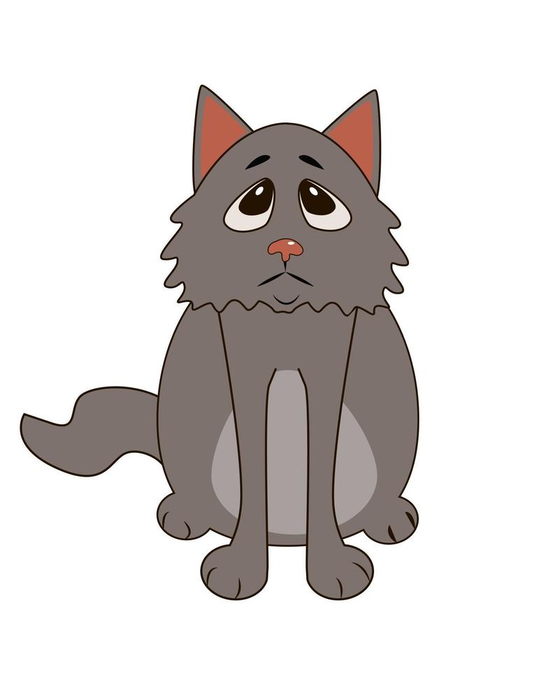 linda gato con triste ojos vector