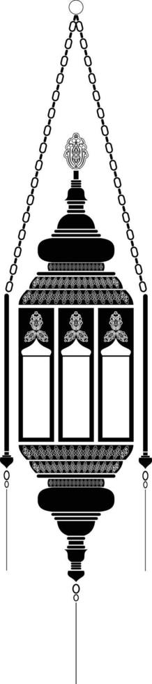 Clip art for Ramadan lantern in black color vector