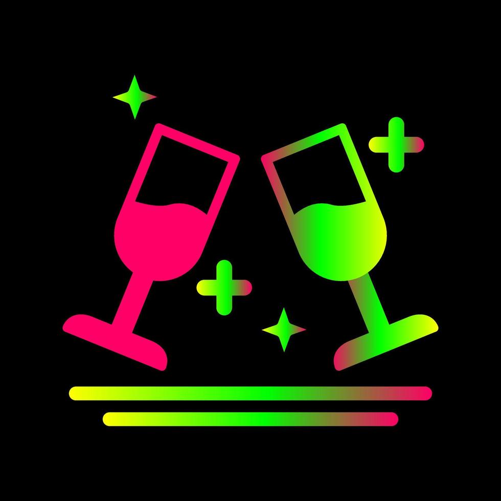 Two Glasses Romantic Vector Icon