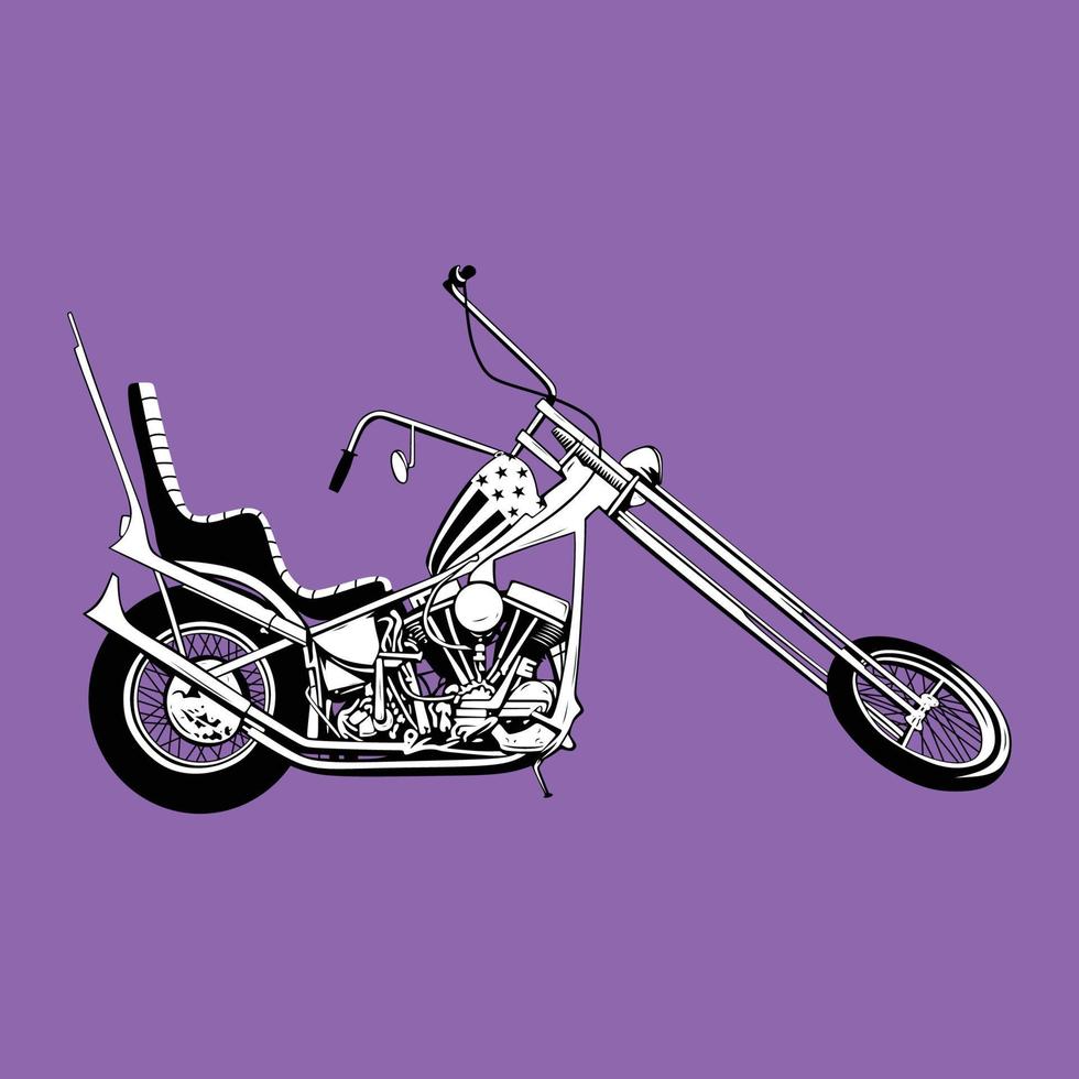 american chopper old motorcycle vector