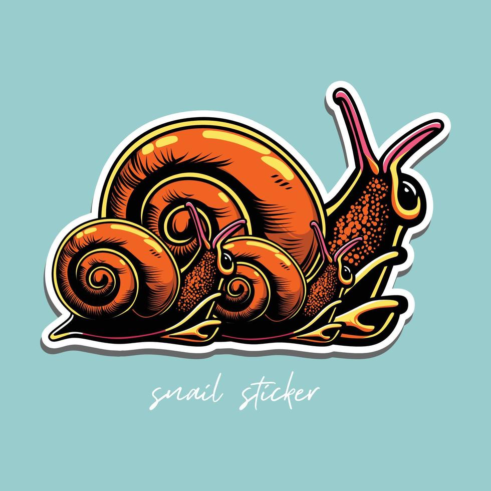 caracol pegatina dibujos animados ilustración vector