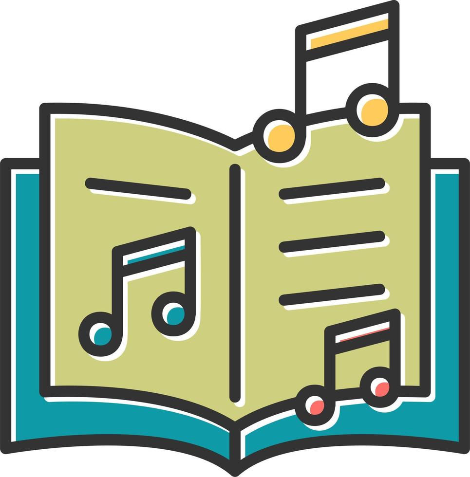 icono de vector de libro de música