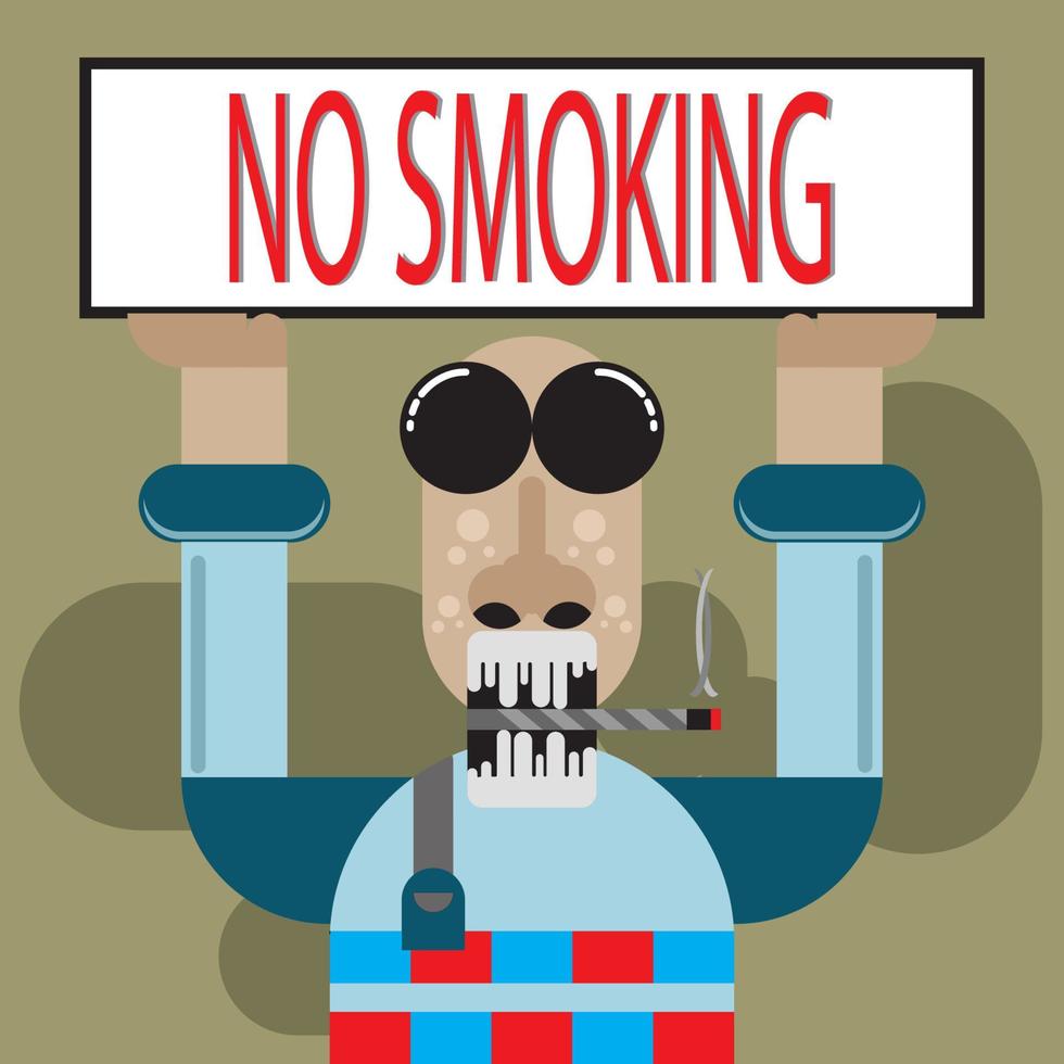 flat design illustration of no smoking vector