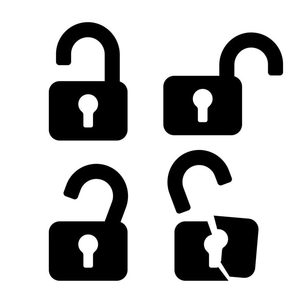 lock and unlock icon collection. vector