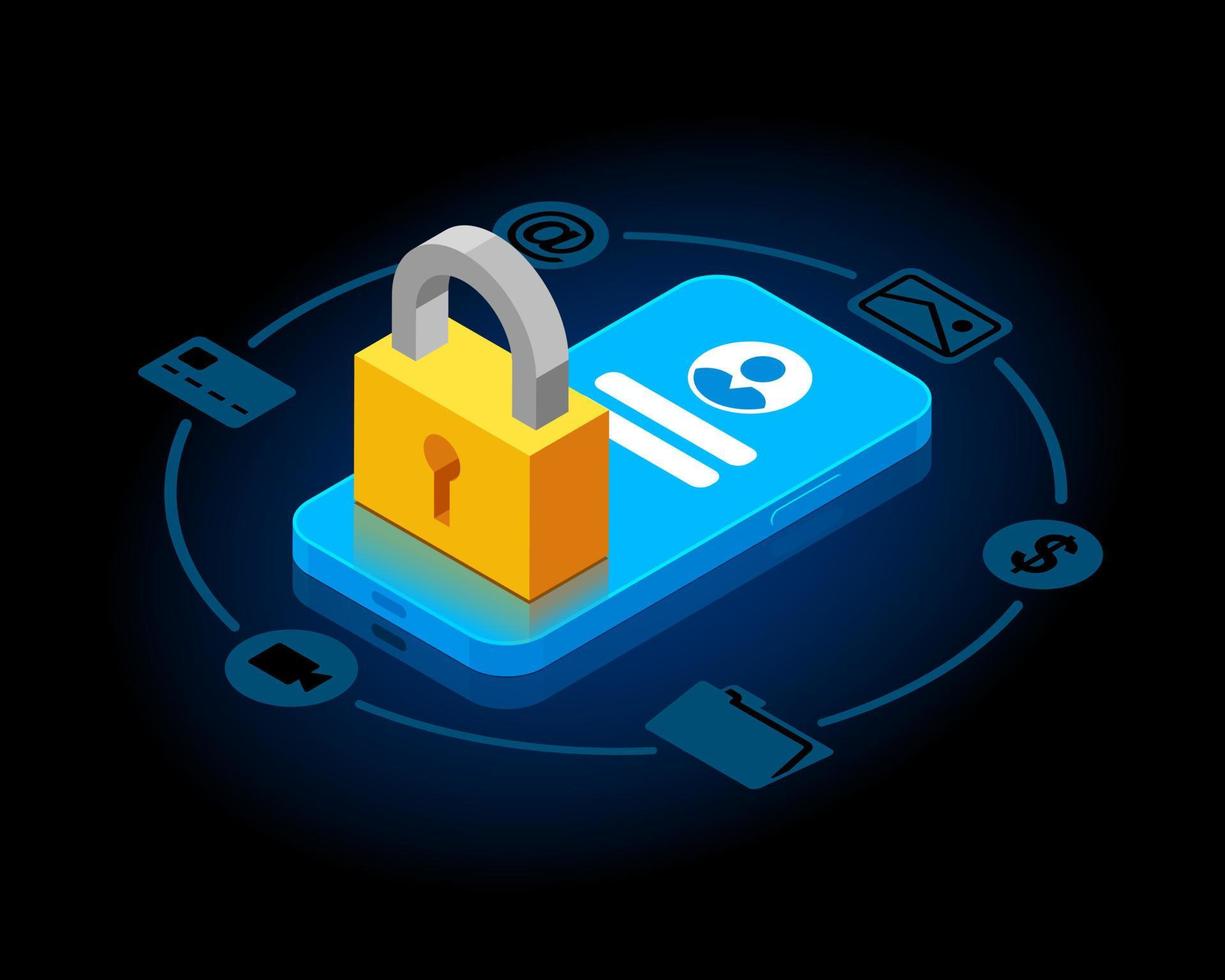 Personal information security system in smartphones. vector