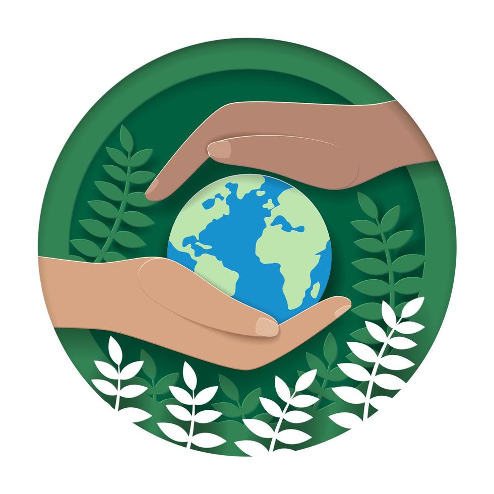 Work together to protect the earth vector