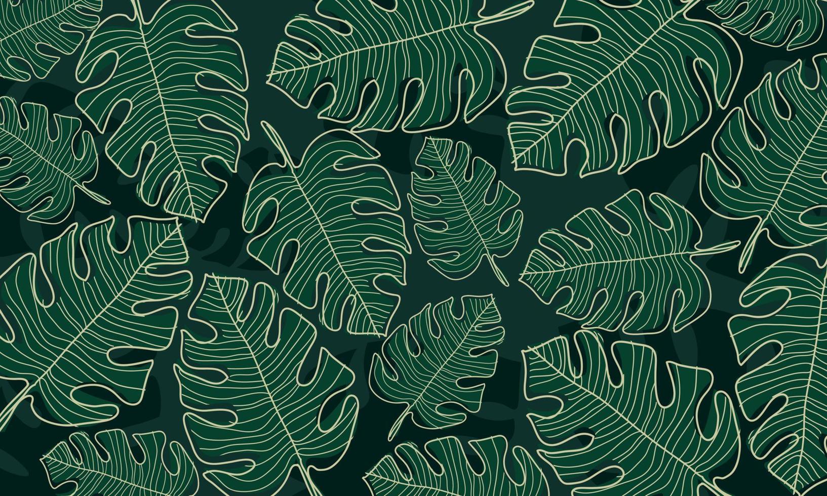 Modern tropical leaves background pattern vector