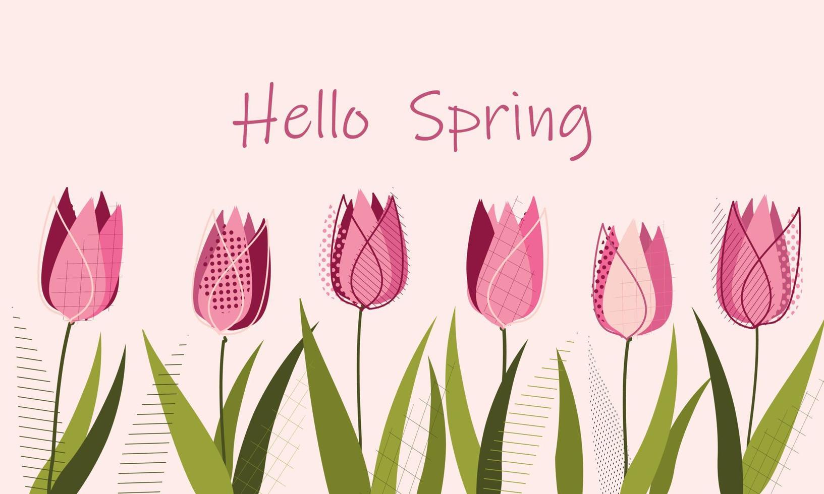 Hello spring background vector