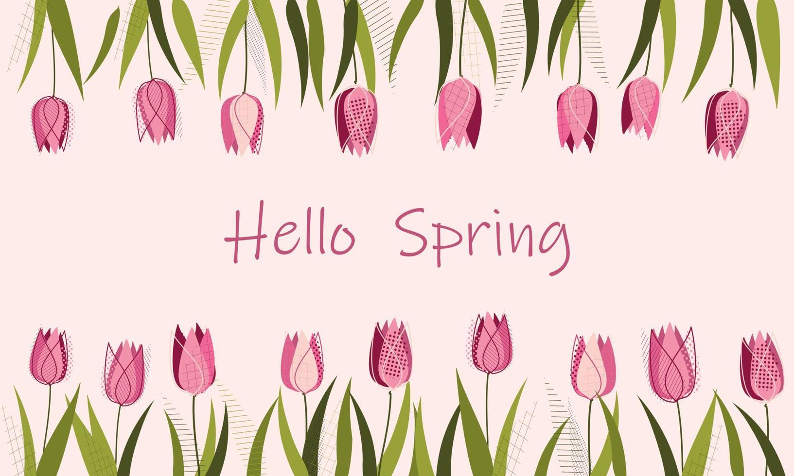 Hello spring background vector