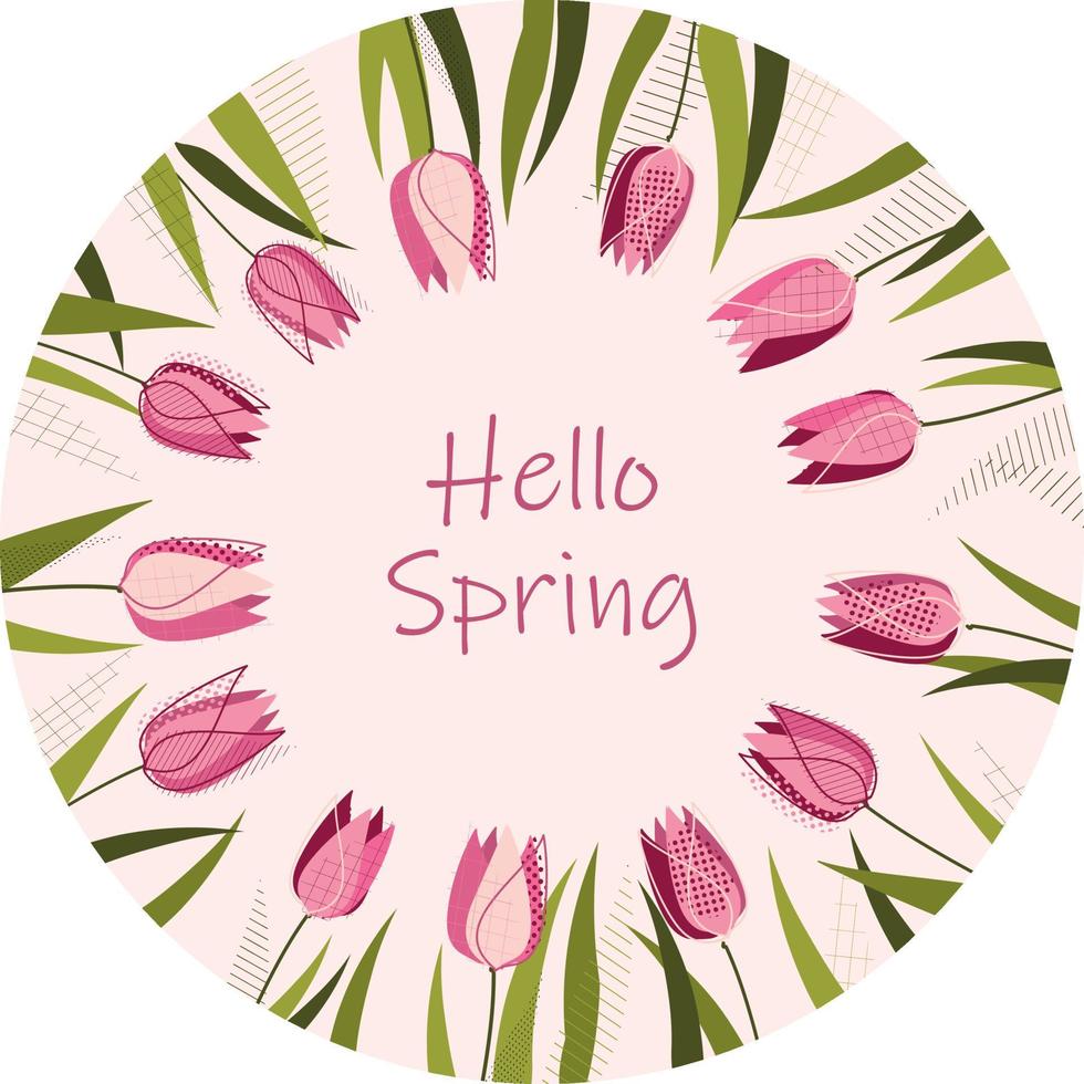 Hello spring background vector