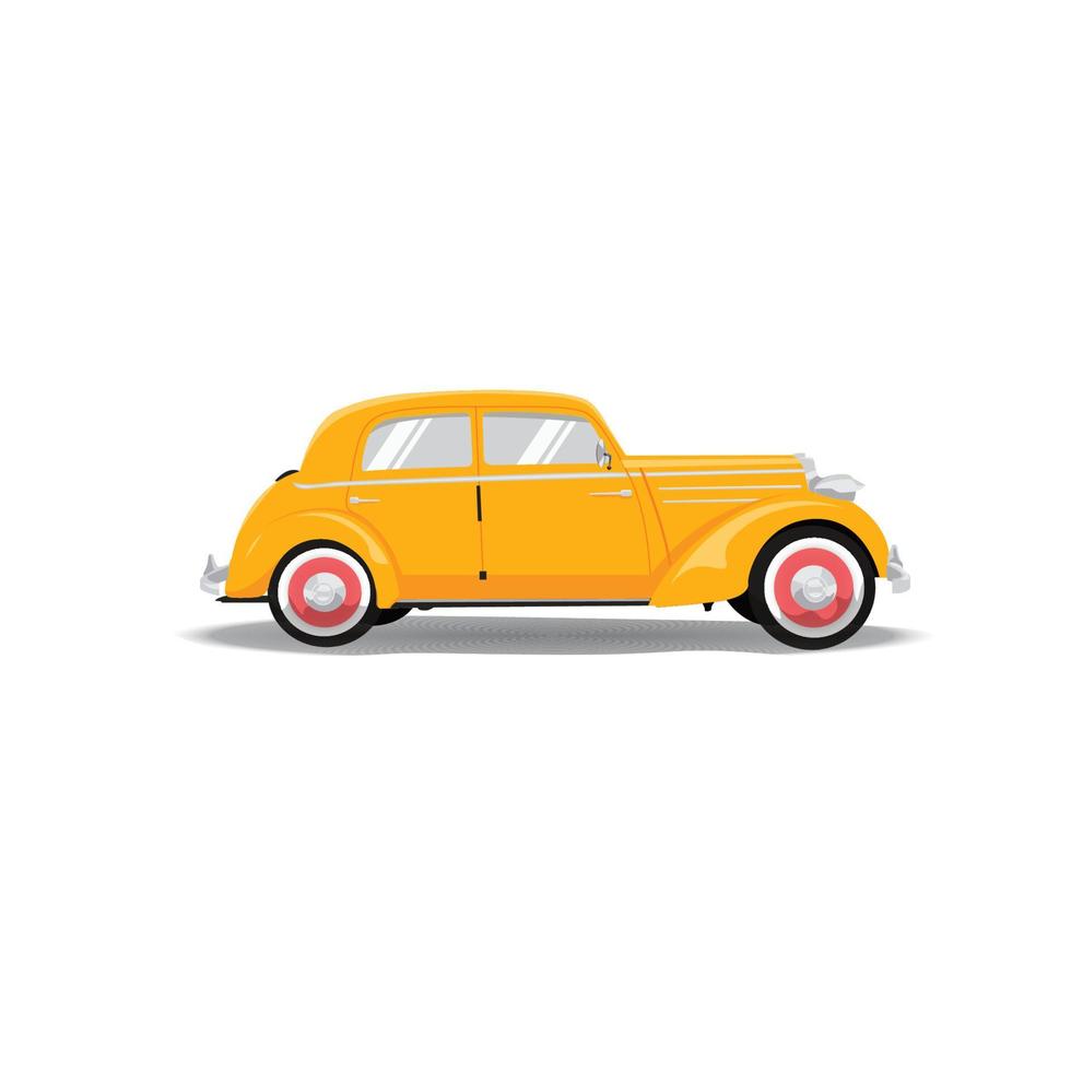 yellow classic car vector