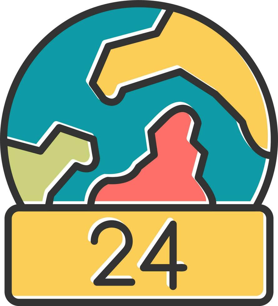 24 Hours Vector Icon